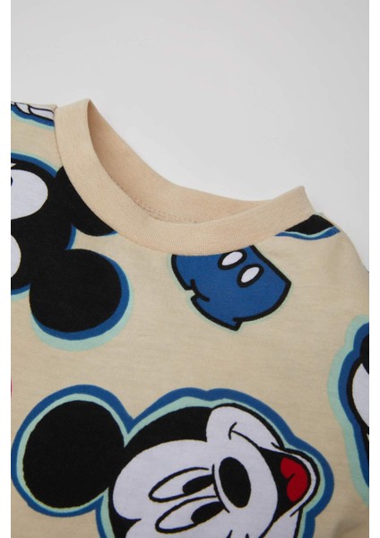 Erkek Bebek 2'li Takım Disney Mickey & Minnie Bisiklet Yaka Kısa Kollu Tişört Şort C5346A524SM