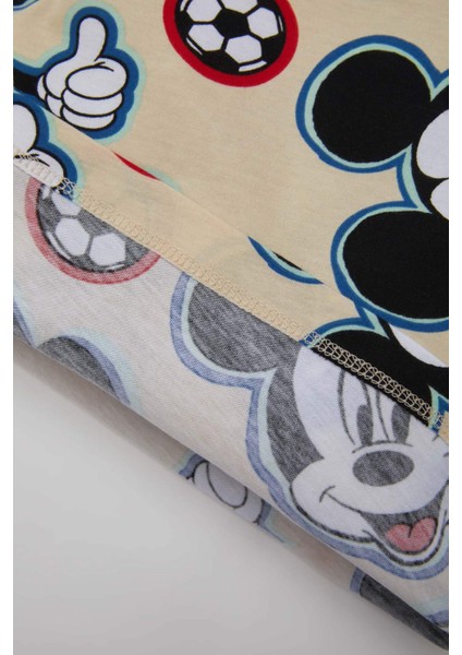Erkek Bebek 2'li Takım Disney Mickey & Minnie Bisiklet Yaka Kısa Kollu Tişört Şort C5346A524SM