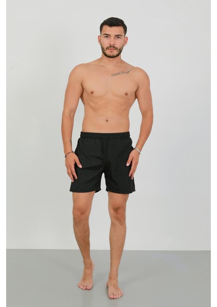 Erkek Fermuarlı Cepli Deniz Şortu Siyah fiyatları