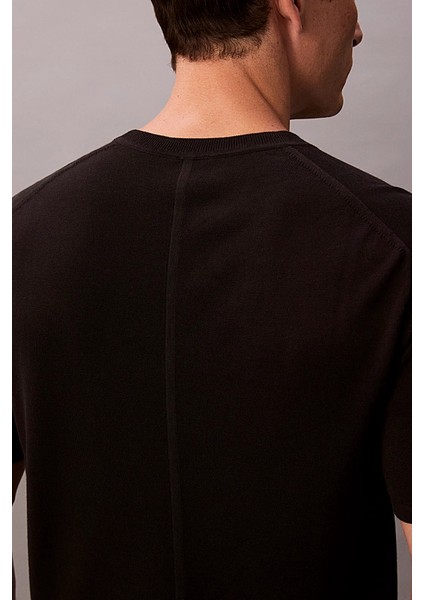 Erkek Kısa Kollu Supima Pamuklu T-Shirt - Siyah fırsatları