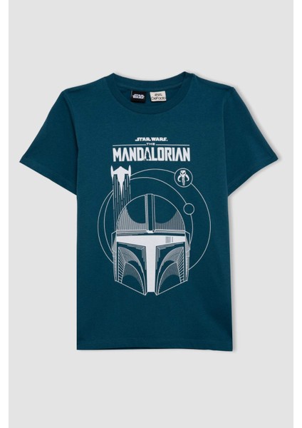 Erkek Çocuk Star Wars-Mandalorian Pijama Takımı Kısa Kollu Üst Şort C5503A824SM