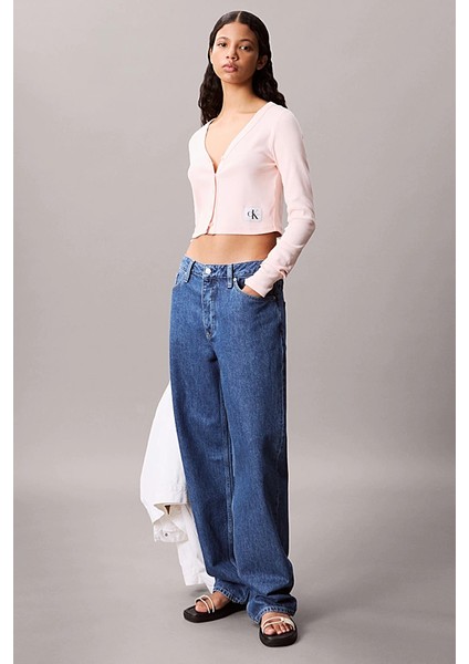 Kadın Uzun Kollu Fitilli Cropped Triko Üst - Pembe modelleri