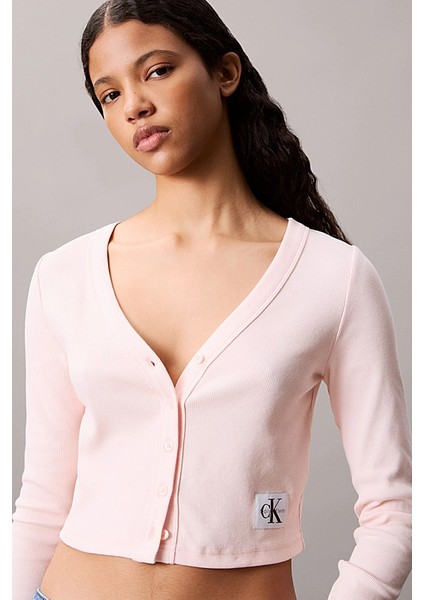 Kadın Uzun Kollu Fitilli Cropped Triko Üst - Pembe fırsatları