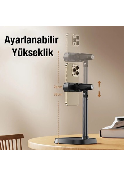 Ally T8 360° Dönebilen Yükseklik Ayarlı Masa Üstü Telefon TUTUCU-(1903) - CPT104838-3258