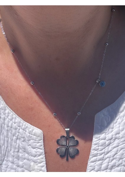 Yonca Çelik Kolye