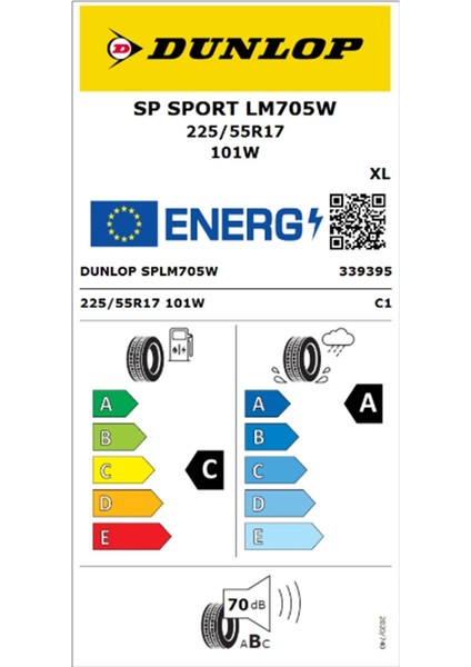 225/55 R17 Tl 101W Xl Sp Sport LM705 Oto Yaz Lastiği (Üretim Yılı: 2025)