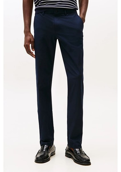 Erkek Regular Fit Düz Kesim Chino Pantolon - Lacivert