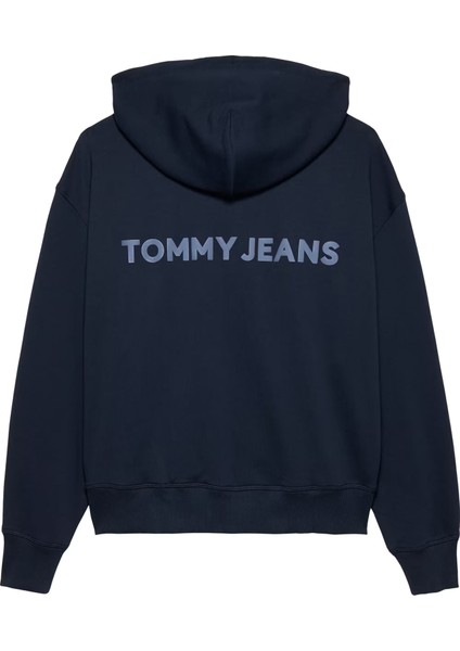 Erkek Cropped Fit Kapüşonlu Fermuarlı Sweatshirt - Lacivert fiyatları