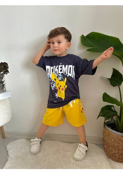 Pokemon Pikachu Erkek Çocuk Alt Üst Şortlu Takım fiyatları