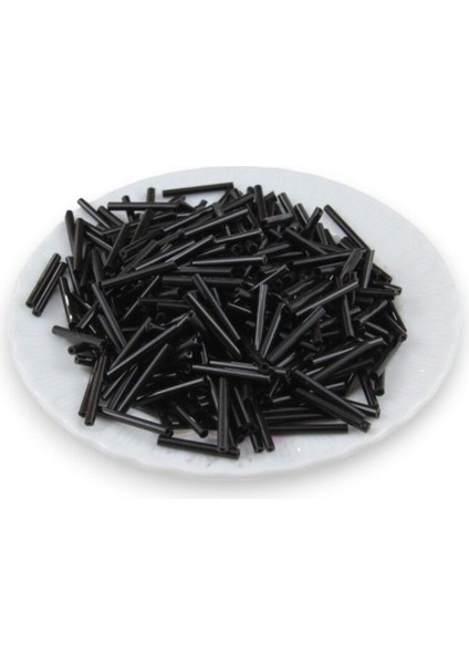 Siyah Uzun Boru 20 mm Boncuk 100 gr