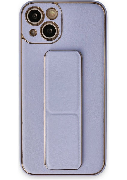 iPhone 14 Plus Kılıf Coco Deri Standlı Kapak - Lila - CPT106227-8405