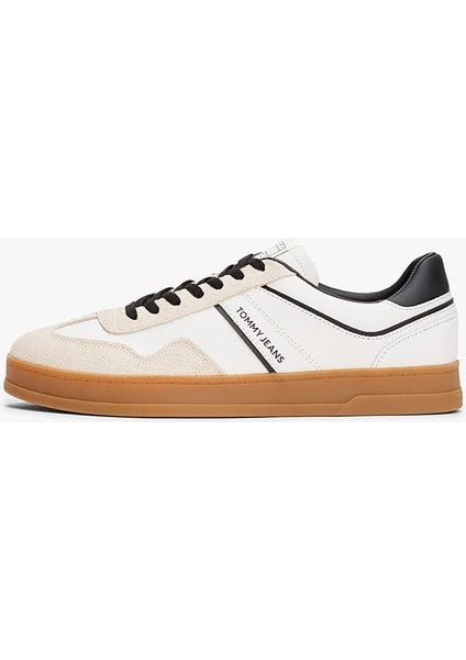Erkek The Greenwich Süet ve Deri Detaylı Kort Sneaker - Ekru