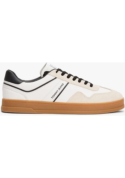 Erkek The Greenwich Süet ve Deri Detaylı Kort Sneaker - Ekru