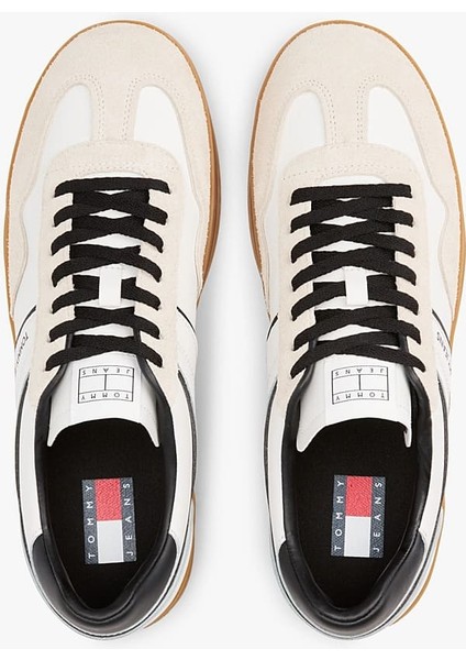 Erkek The Greenwich Süet ve Deri Detaylı Kort Sneaker - Ekru