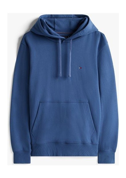 Erkek Terry Regular Fit Basic Kapüşonlu Sweatshirt - Mavi