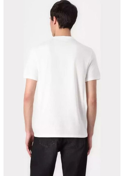 Erkek Regular Fit Kontur Grafik Baskılı T-Shirt - Beyaz fiyatları