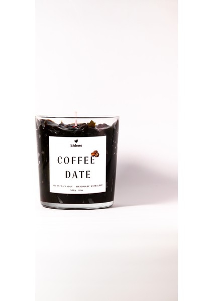 Dark Coffee Date Kahve Tanecikleriyle Süslenmiş Jel Dekoratif Mum 300GR fiyatları