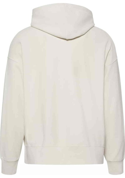 Erkek Regular Fit Kapüşonlu Logolu Sweatshirt - Krem fiyatları