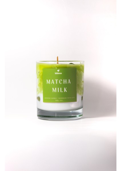 Matcha Milk Candle Vegan Içerikli Fresh Kokulu Jel & Soya Wax Mum 300GR