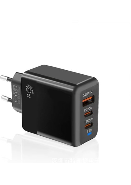 Ally PD40 2xtype-C + USB Qc3.0 Pd 45W Hızlı Şarj Adaptörü Şarj Başlığı-(19 - CPT108944-92
