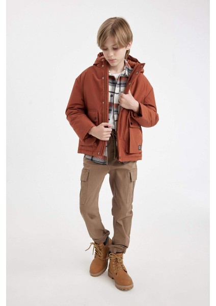 Erkek Çocuk Su Geçirmez Kapüşonlu Mont C5980A824WN