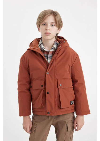 Erkek Çocuk Su Geçirmez Kapüşonlu Mont C5980A824WN