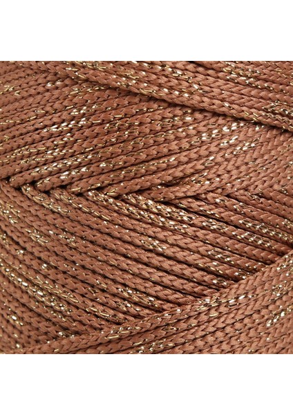 Soft Star Makrome İpi Sarı Simli Kahverengi fiyatları