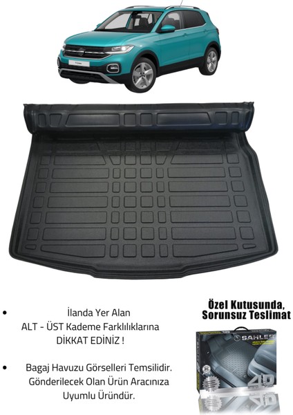 Volskwagen T-Cross 2022+ Uyumlu 4.5d Premium Havuzlu Oto Paspas ve Liner Marka 3D Üst Bagaj Havuzu fiyatları