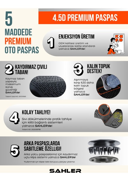 Volskwagen T-Cross 2022+ Uyumlu 4.5d Premium Havuzlu Oto Paspas ve Liner Marka 3D Üst Bagaj Havuzu modelleri