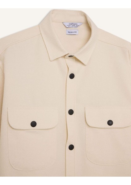 Relax Fit Düğmeli Cepli Uzun Kollu Gömlek A6872AX24AU