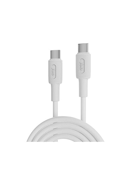 Juo 60W USB Type-C To Type-C Silikon Hızlı Şarj ve Data Kablosu Beyaz 2 Metre