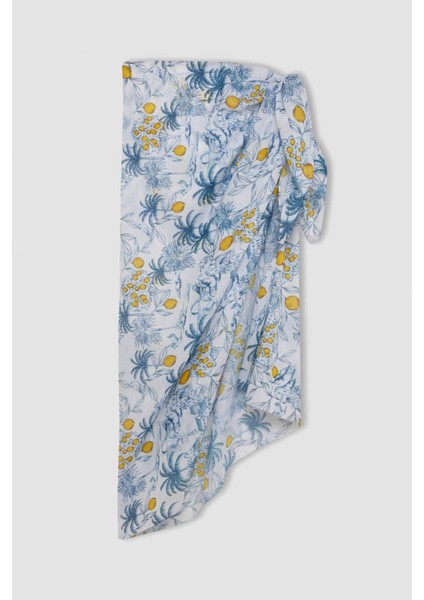 Kadın Desenli Uzun Pareo