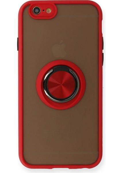 iPhone 6 Kılıf Montreal Yüzüklü Silikon Kapak - Kırmızı - CPT106225-2527
