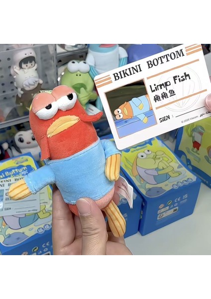 Gelgit Spongebob Beachburg Sakini Peluş Oyuncak Anahtarlık Kolye Karikatür Bebek Bebek Süsleme Çanta (Yurt Dışından)