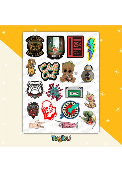 Karışık Figürler Sticker Seti, Karma Sticker Seti, 50 Adet Figür Etiket fırsatları