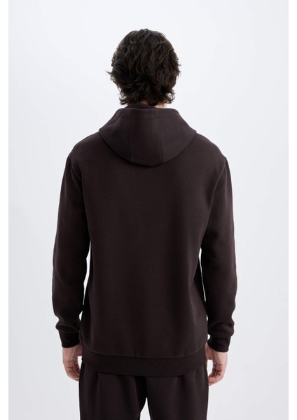 Regular Fit Kapüşonlu Baskılı Sweatshirt C6131AX24AU