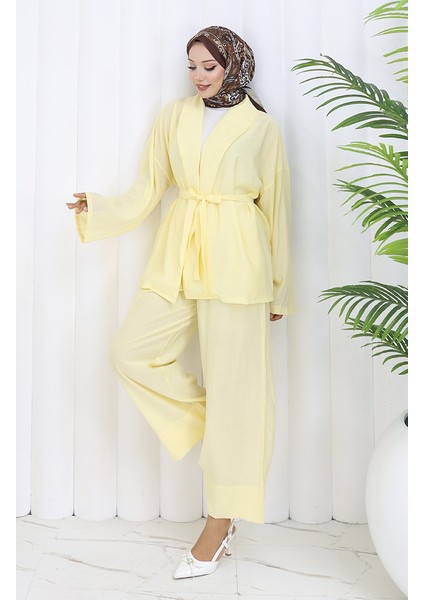 Kimono Pantolon Ikili Takım 11322-02 Sarı fiyatları