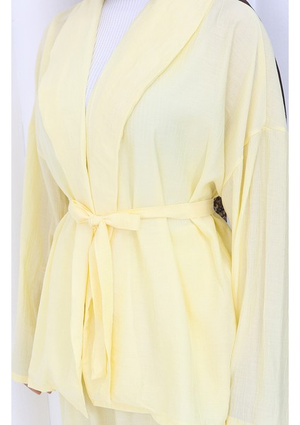 Kimono Pantolon Ikili Takım 11322-02 Sarı fırsatları