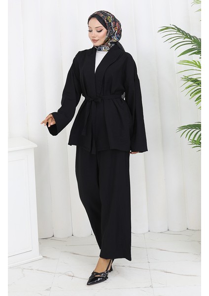 Kimono Pantolon Ikili Takım 11322-01 Siyah fiyatları