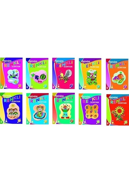 Benim Renkli Dünyam (İnce Boyama 10'lu Kitap)