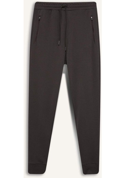 Jogger Eşofman Altı Slim Fit Dar Kesim Beli Bağcıklı Lastikli Paça Fermuar Cepli A4387AX24AU