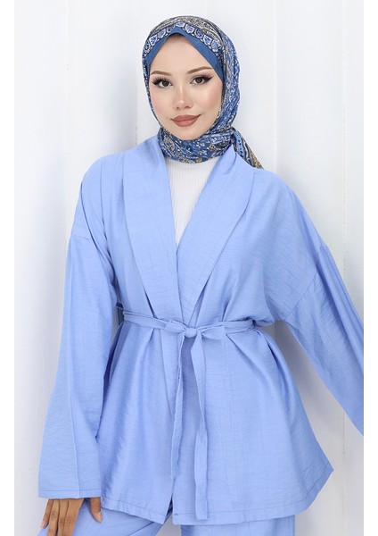 Kimono Pantolon Ikili Takım 11322-04 Mavi modelleri