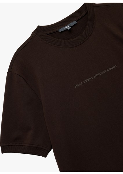 Regular Fit Kısa Kollu Bisiklet Yaka Pamuklu Baskılı Tişört modelleri