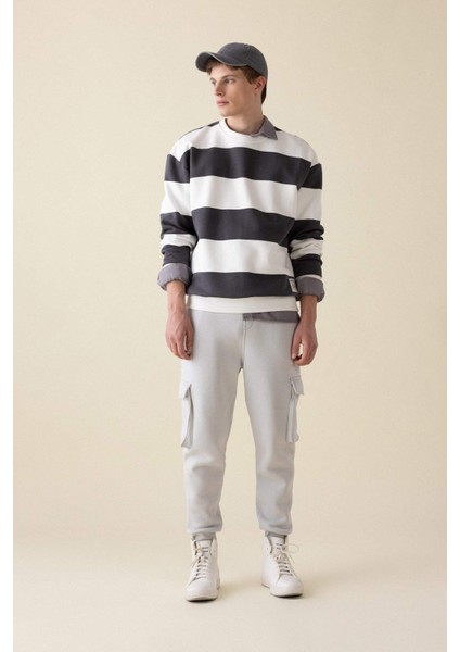 Regular Fit Jogger Eşofman Altı Kargo Cepli Basic Düz Beli Bağcıklı Lastikli Paça Y5533AZ24AU