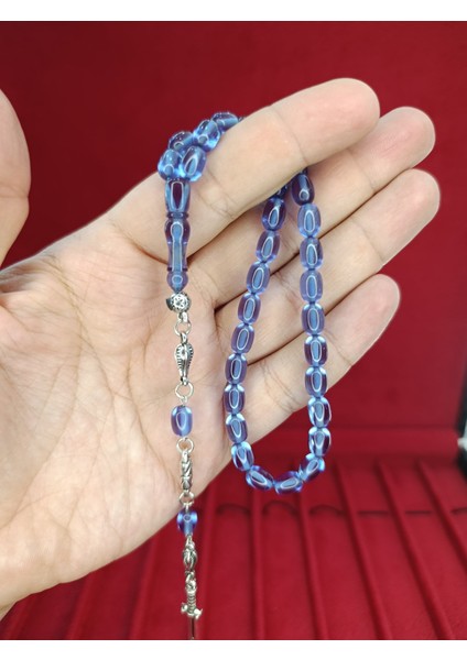 ATEŞ KEHRİBAR TESBİH BÜROKRAT BİLEK - BOY AÇIK MAVİ RENKLİ T-875 fiyatları