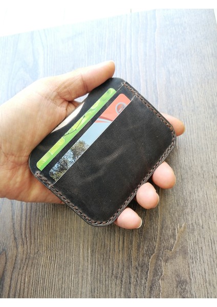 Minimalist Hakiki Deri Kartlık El Yapımı Gerçek Deri Çift Taraflı MK47G modelleri