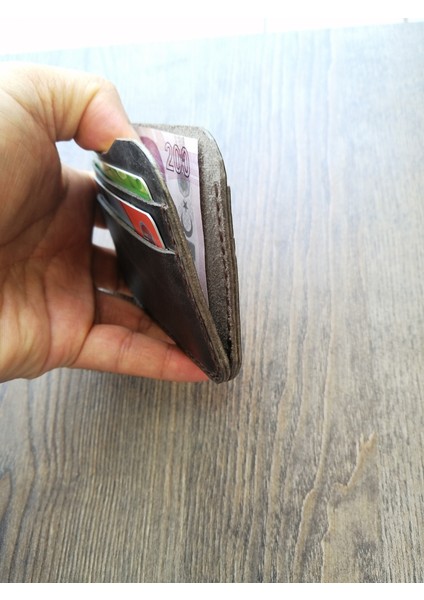 Minimalist Hakiki Deri Kartlık El Yapımı Gerçek Deri Çift Taraflı MK47G indirimleri