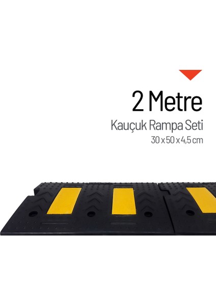 Kauçuk Rampa Set, Otopark Rampası, Kaldırım Rampası 30 x 50 x 4,5 cm 2 Metre