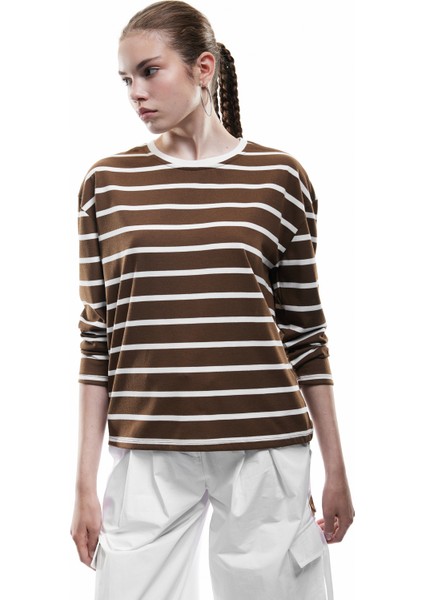 Uzun Kollu Bisiklet Yaka Çizgili Tişört fiyatları