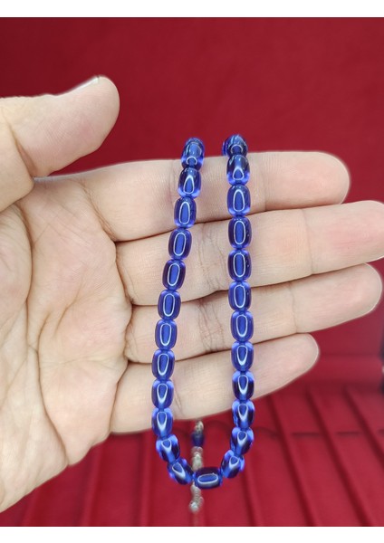 ATEŞ KEHRİBAR TESBİH BİLEK - BÜROKRAT BOY LACİVERT RENK T-877 fiyatları